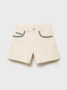 Mango Kids Girls Cotton Ripped Frayed Denim Shorts