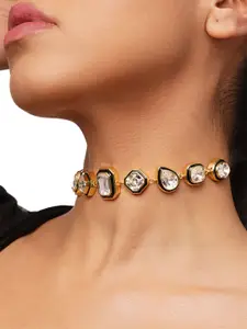 Isharya 18K Gold-Plated Crystal Studded Choker Necklace