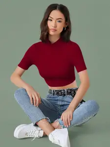 Dream Beauty Fashion Women Short Sleeves Crop Top
