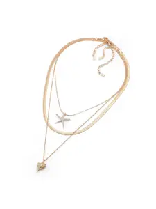 ALDO Brass-Plated Rhinestone Studded Minimal Necklace