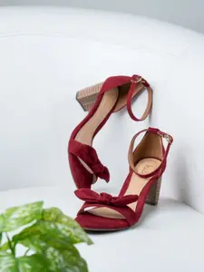 Inc 5 Party Women Red Party Wear Solid Block Heel Sandals