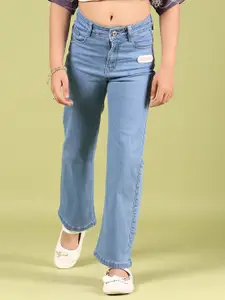 V-Mart Girls Regular Fit Mid-Rise Light Fade Non Stretchable Jeans