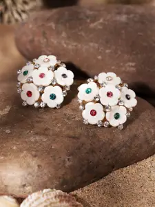 Priyaasi Gold Plated Floral Studs Earrings