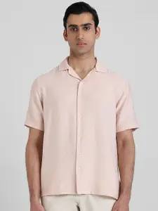 Mufti Men Textured Cuban Collar Casual Shirt