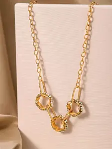 Priyaasi Gold-Plated Artificials Stone-Studded Necklace