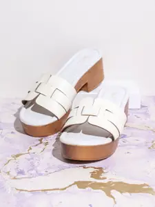 Inc 5 Platform Women White Casual Solid  Platform Heel Sandals