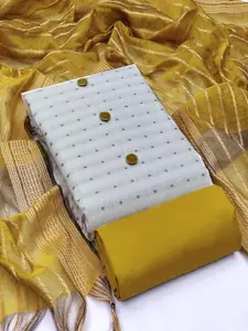 Peachmode Geometric Woven Design Unstitched Dress Material