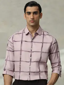 Mufti Men Checked Spread Collar Cotton Casual Shirt