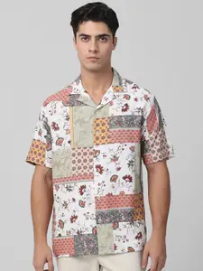 Mufti Men Relaxed Fit Floral Printed Cuban Collar Casual Shirt