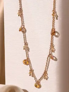 Priyaasi Rose Gold-Plated Artificial Stones and Beads Beaded Necklace