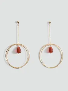 MANGO Beaded Circular Drop Earrings