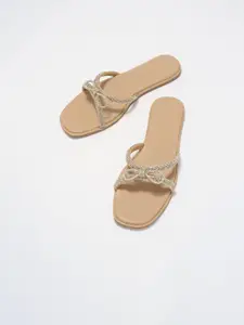 Forever Glam by Pantaloons Women Party Open Toe Flats with Bows