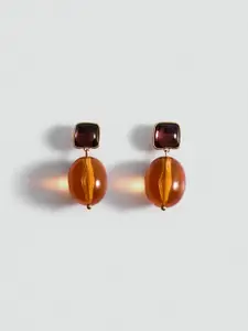 MANGO Oval Shaped Beads Studed Drop Earrings
