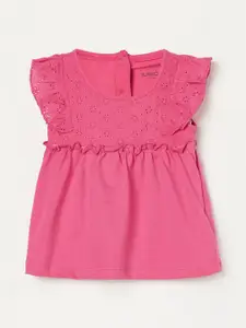 Juniors by Lifestyle Solid Flutter Sleeves Cotton Top