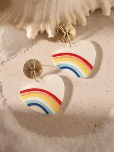 Priyaasi Gold Plated Heart Shaped Drop Earrings