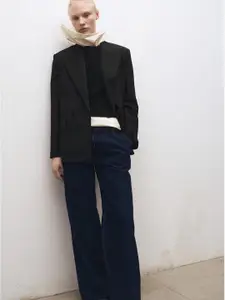 MANGO SELECTION Double-Breasted Shoulder Pad Blazer