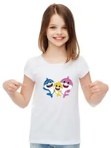 SHUBHAM DESIGNER GALLERY Girls Graphic Printed Round Neck T-shirt