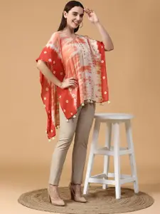 Tiara Abstract Printed Cotton Tasselled Waterfall Shrug