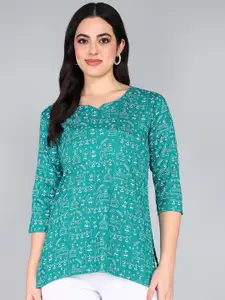 Tviksha Fashion Women U-Neck Printed Straight Kurti
