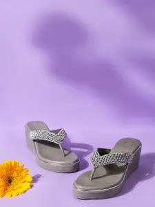 Inc 5 Women Embellished Wedge Heel Sandals