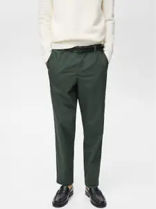 MANGO MAN Pure Cotton Regular Fit Trousers