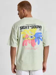 Snitch Men Graphic Printed Round Neck Cotton Oversized T-shirt