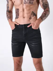 L'monte Men Washed Skinny Fit High-Rise Denim Shorts