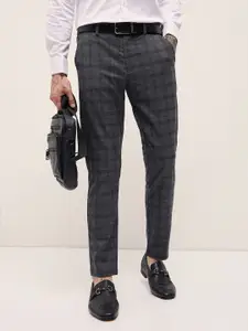 THE BEAR HOUSE Men's Checked Slim Fit Formal Trouser