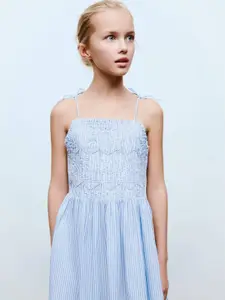 Mango Kids Girls Striped A-Line Dress