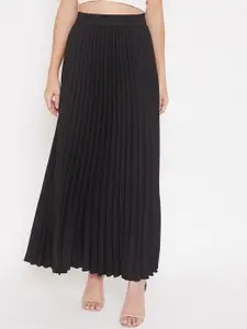 Moda Rapido Women Accordion Pleats Flared Maxi Skirt
