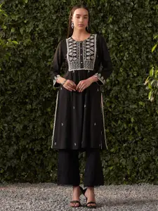 Lakshita Ethnic Motifs Embroidered Flared Sleeves Thread Work Kurta