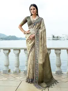 Anouk Woven Design Floral Zari Saree