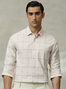 Mufti Men Slim Fit Windowpane Checked Spread Collar Cotton Casual Shirt