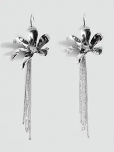 MANGO Floral Half Hoop Earrings