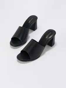 Forever Glam by Pantaloons Women Textured PU Block Sandals