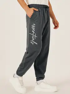 Styli Men Slogan Print Oversized Fit Cotton Jogger