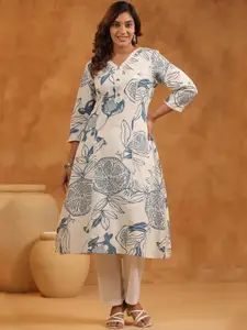 FILO HEVIS Printed Pure Cotton A-Line Kurta