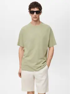 MANGO MAN Cotton Linen Relaxed Fit T-shirt