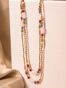 Priyaasi Gold-Plated Artificial Stones and Beads Necklace