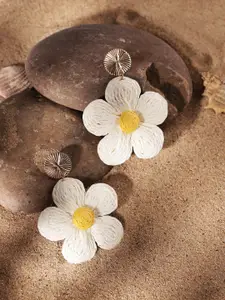 Priyaasi Gold Plated Floral Drop Earrings