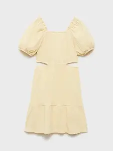 Mango Kids Girls Puff Sleeve A-Line Dress