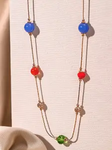 Priyaasi Gold-Plated Artificial Stones and Beads Necklace