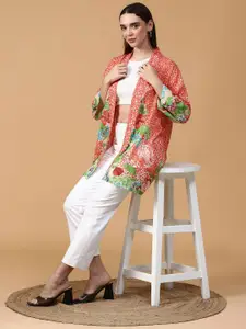 Tiara Floral Printed Open Front Shrug