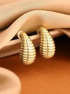 Priyaasi Gold Plated Teardrop Shaped Drop Earrings