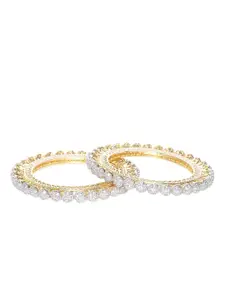 YouBella Set Of 2 Gold Plated Stone-Studded Bangles