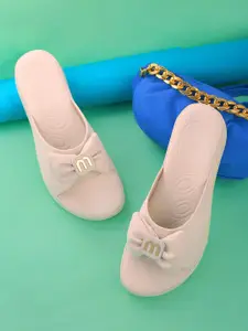 AVIVASTYLE Women Open Toe Flats with Bows