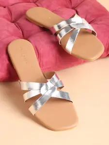 Sole Saga Women Embellished Open Toe Flats