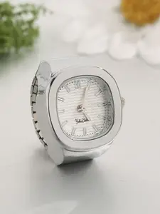 YouBella Silver-Plated Textured Finger Ring