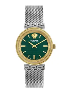 Versace Women Brass Dial & Stainless Steel Bracelet Style Straps Analogue Watch VETCA0524