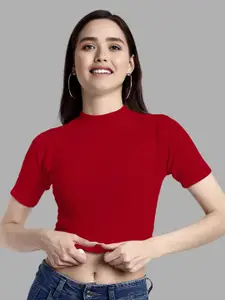 Dream Beauty Fashion Bullet Women Crew Neck Crop Fitted Top